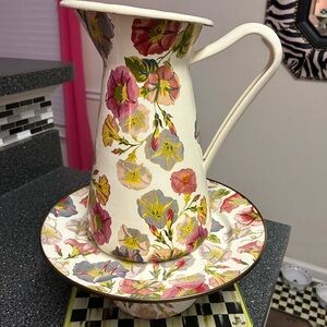 Mackenzie child cake plate and pitcher